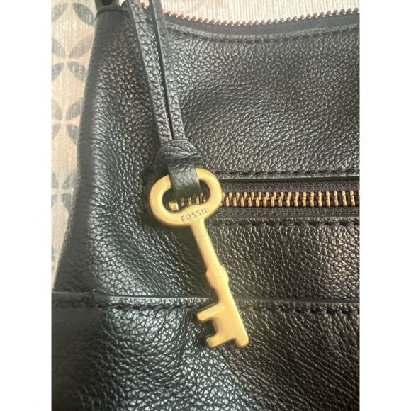Fossil Fiona Black Leather Crossbody Tote Bag - Picture 3 of 8